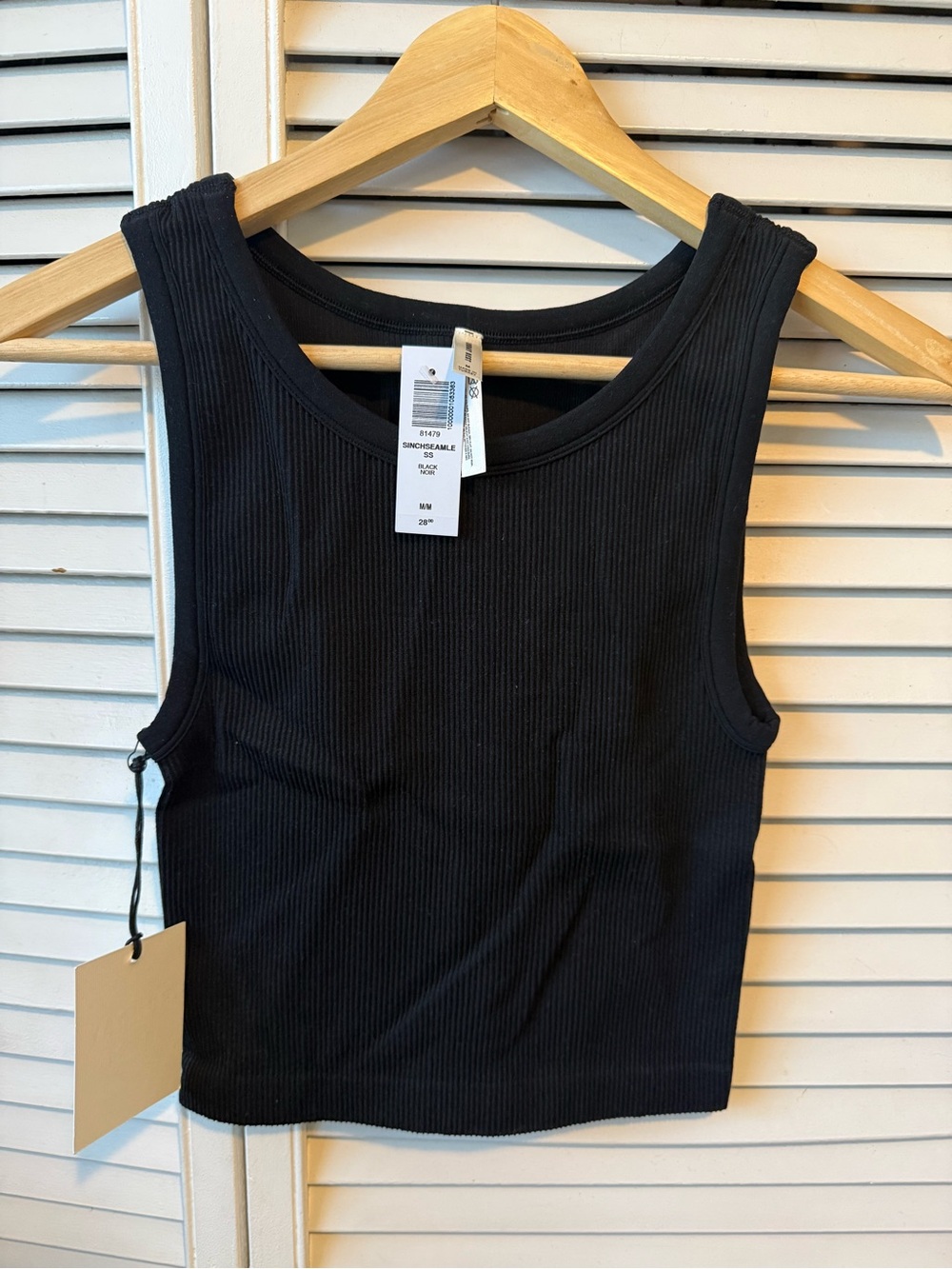 Black Ribbed Tank Top